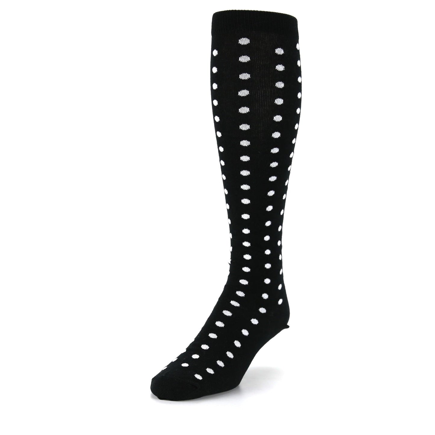 Black White Polka Dot Socks - Men's Over-the-Calf Socks