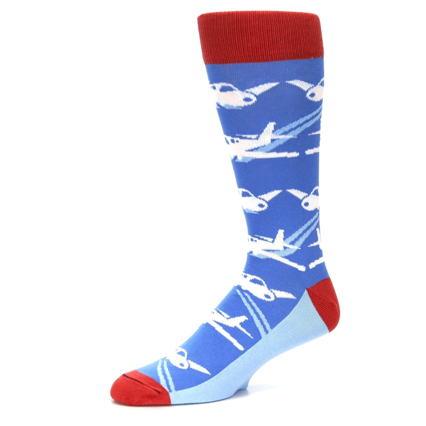 Blue Land the Plane - USA Made - Men's Dress Socks