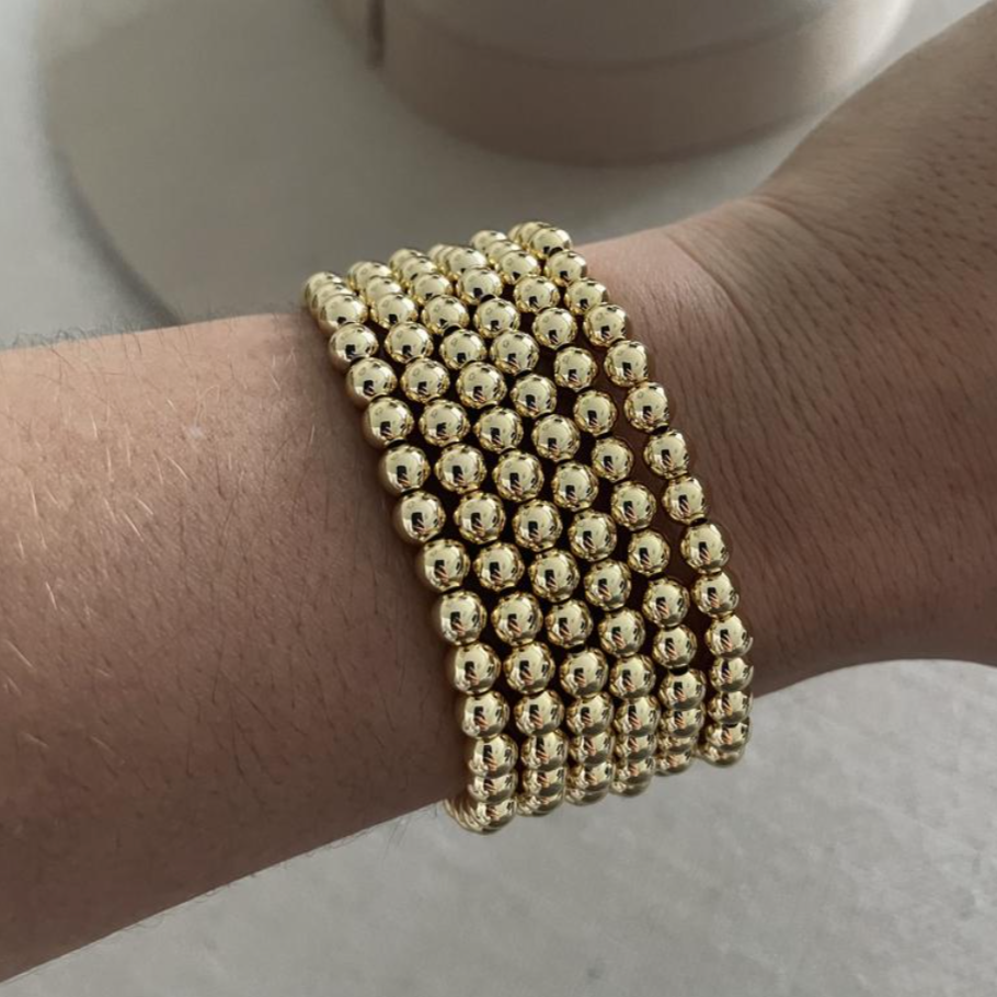 NEW 5mm Gold Bead Bracelet
