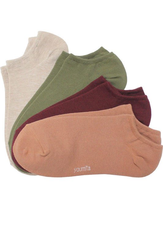Youmita Women’s Shoe Size 6–9  4 Assorted Color Cotton Socks