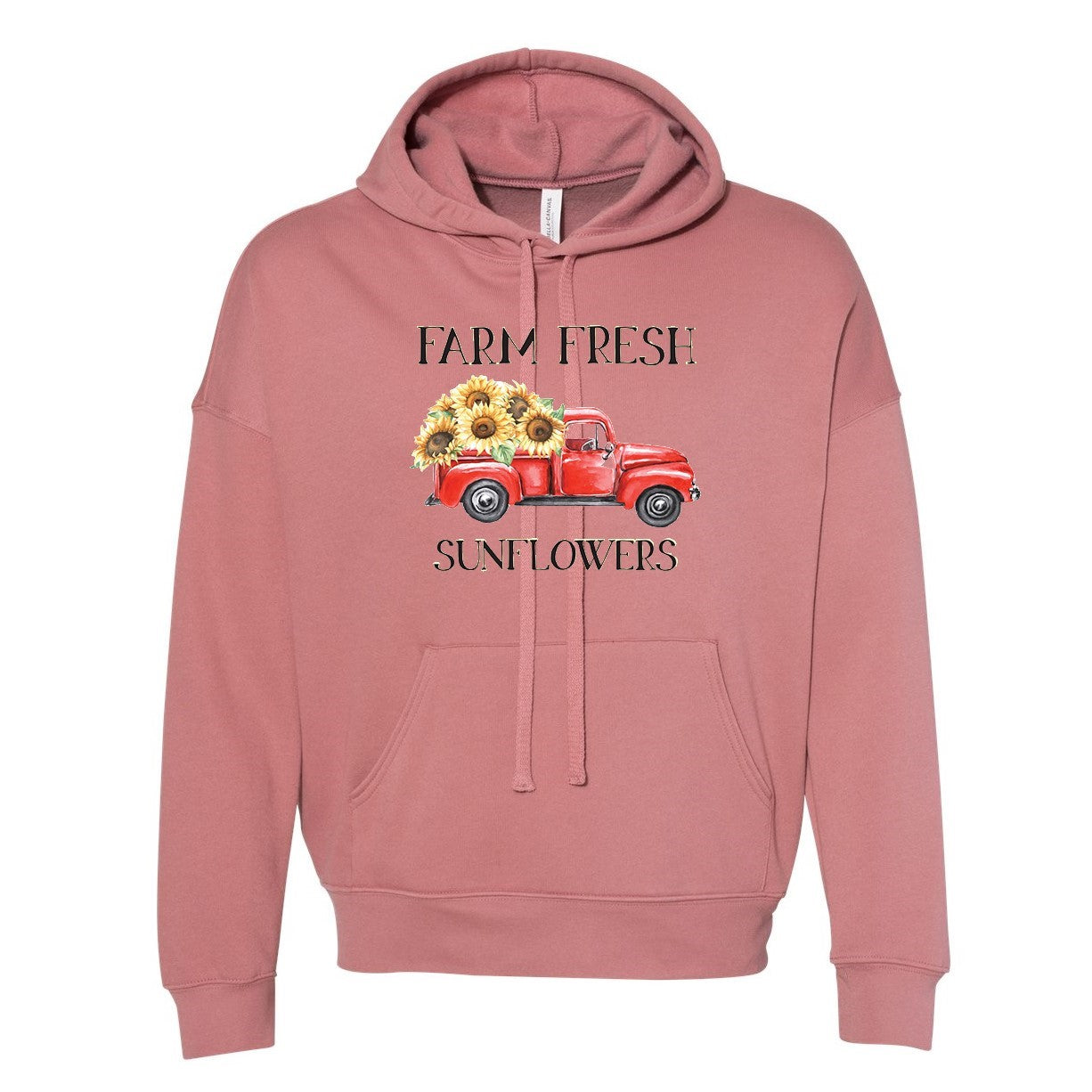 Sponge Fleece Drop Shoulder Hoodie Mauve