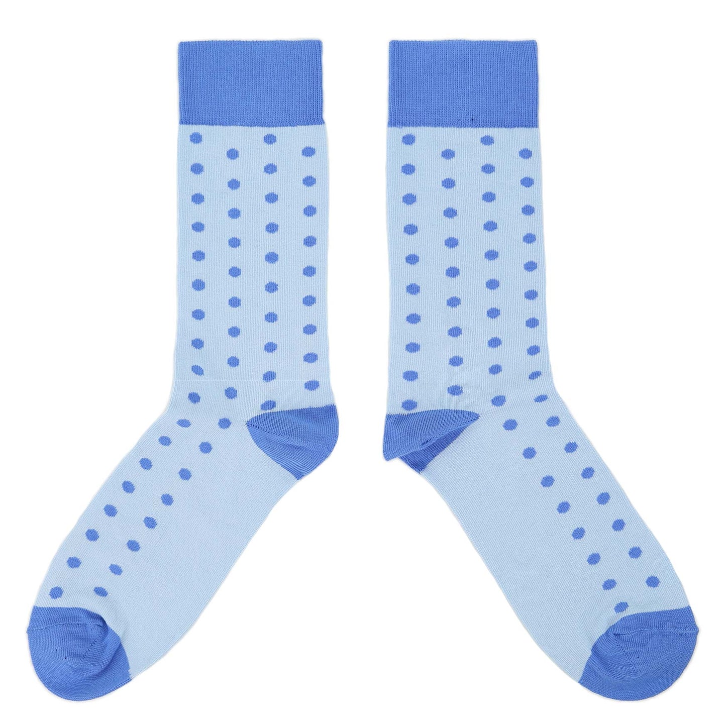 Groomsmen Gift Set Ice Blue Cornflower Polka Dot Men's Dress Socks