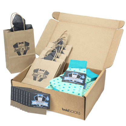 Customizable Groomsmen Gift Set Mint Jade Polka Dot Men's Dress Socks