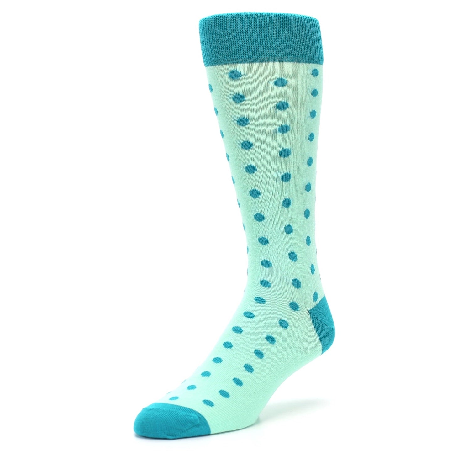 Mint Jade Polka Dot Groomsmen Wedding Men’s Dress Socks