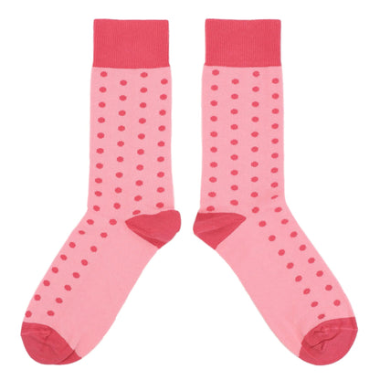 Customizable Groomsmen Gift Set Flamingo Guava Polka Dot Men's Dress Socks