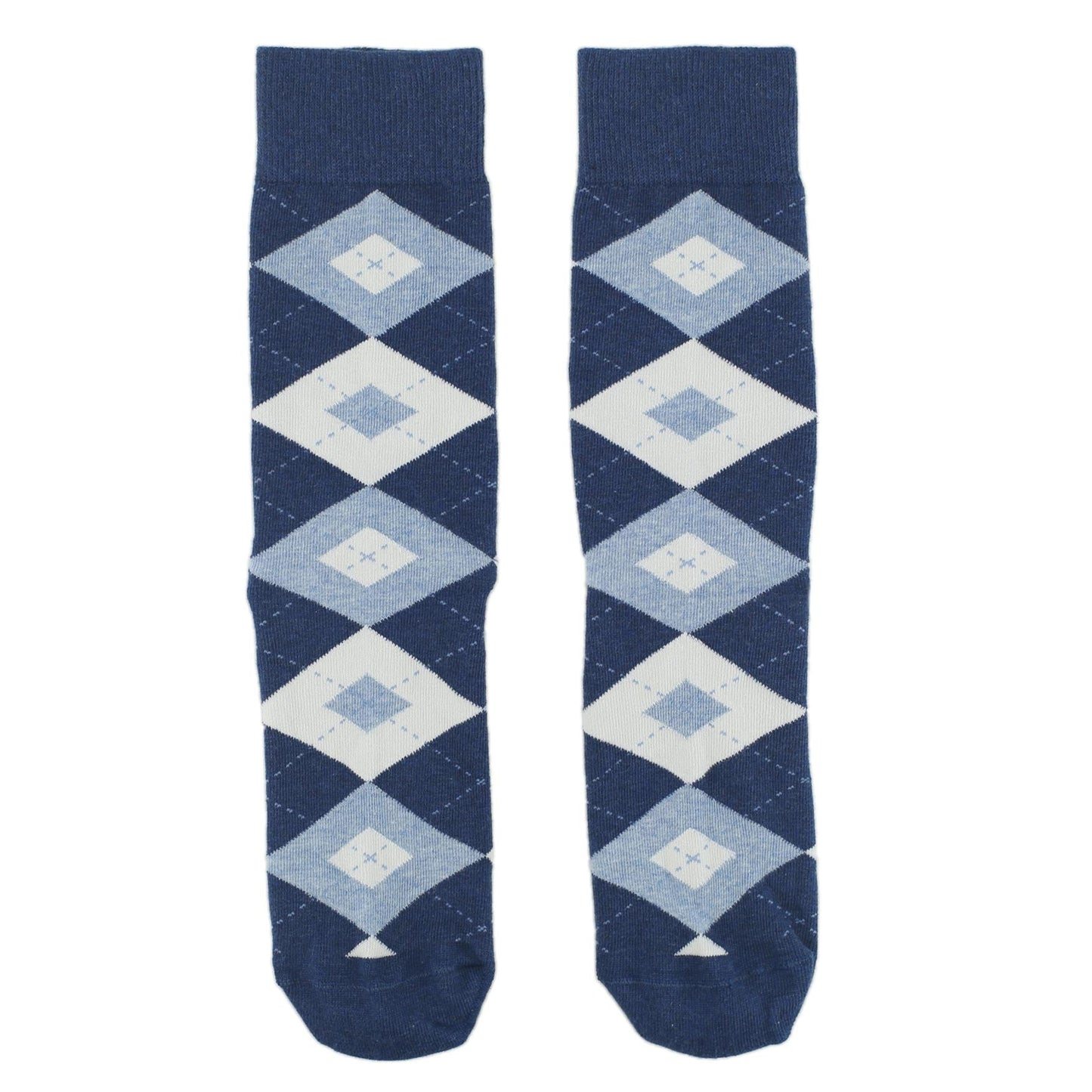 Customizable Groomsmen Gift Set Heathered Navy Argyle Men’s Dress Sock