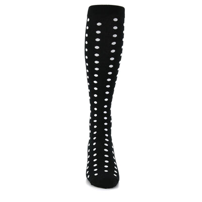 Black White Polka Dot Socks - Men's Over-the-Calf Socks