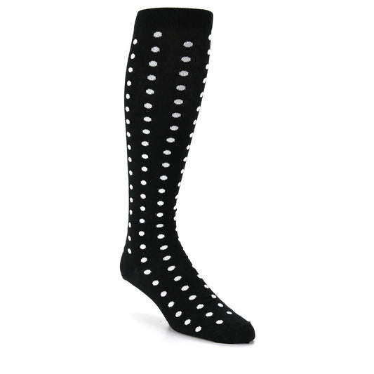 Black White Polka Dot Socks - Men's Over-the-Calf Socks
