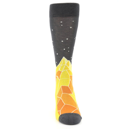 Yellow Orange Mountain Socks - Men's Dress Socks