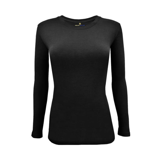 Natural Uniforms Women's Under Scrub Long Sleeve Crew Neck T-Shirt Black