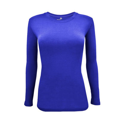 Natural Uniforms Women's Under Scrub Long Sleeve Crew Neck T-Shirt True Royal Blue