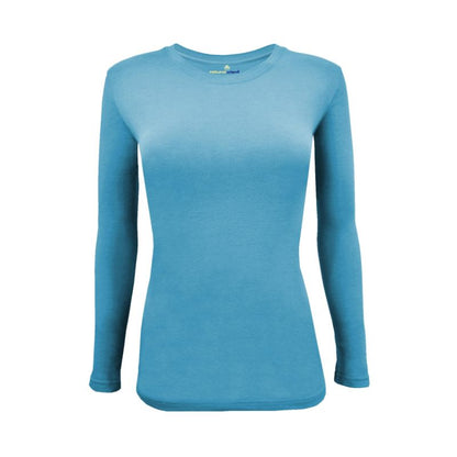 Natural Uniforms Women's Under Scrub Long Sleeve Crew Neck T-Shirt Teal