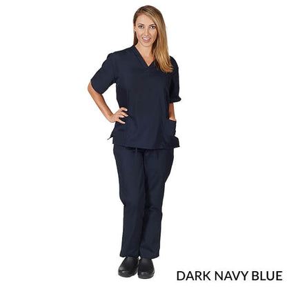 Natural Uniforms Unisex Solid V-Neck Scrub Set - True Royal Blue