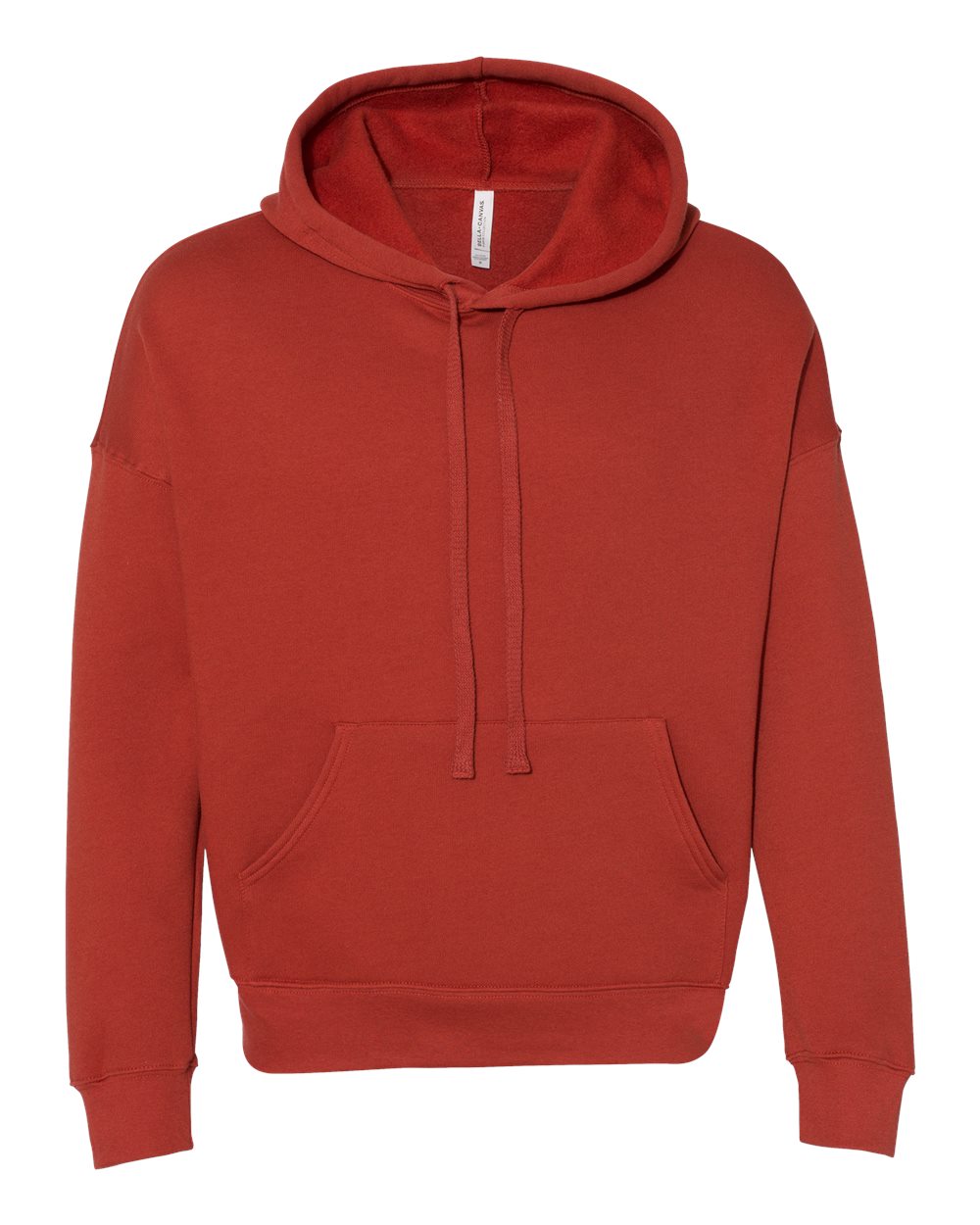 Sponge Fleece Drop Shoulder Hoodie   Brick