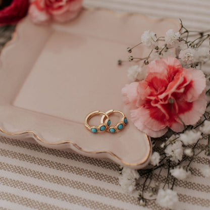 Lainey Turquoise Hoops