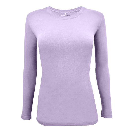 Natural Uniforms Women's Under Scrub Long Sleeve Crew Neck T-Shirt Lavender