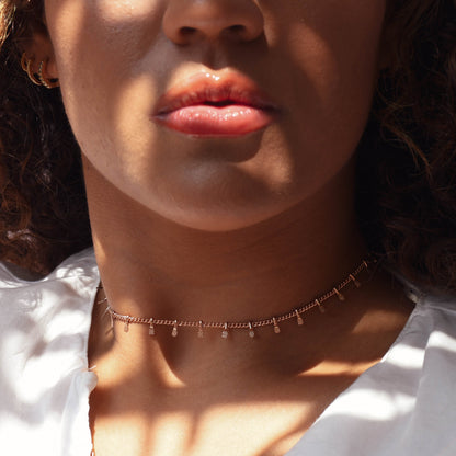 Rose + Gold + Silver Fringe