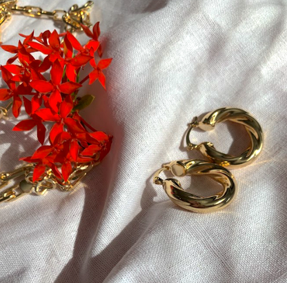 Gold Twist Hoops