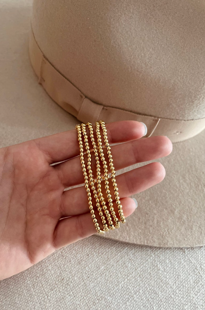 NEW 3mm Gold Bead Bracelet