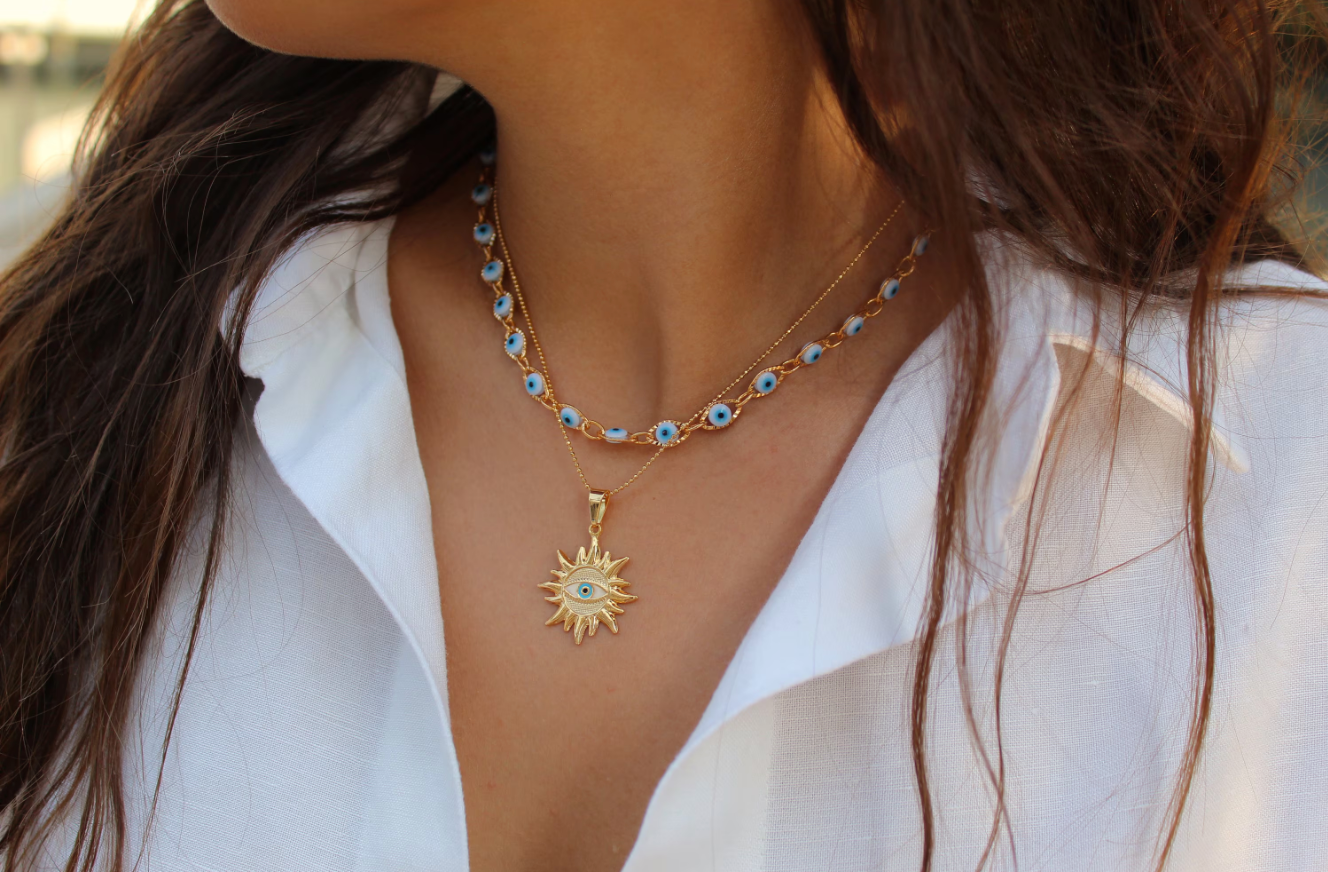 Sapphire Evil Eye Necklaces Choker