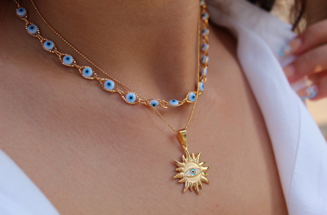 Sapphire Evil Eye Necklaces Choker