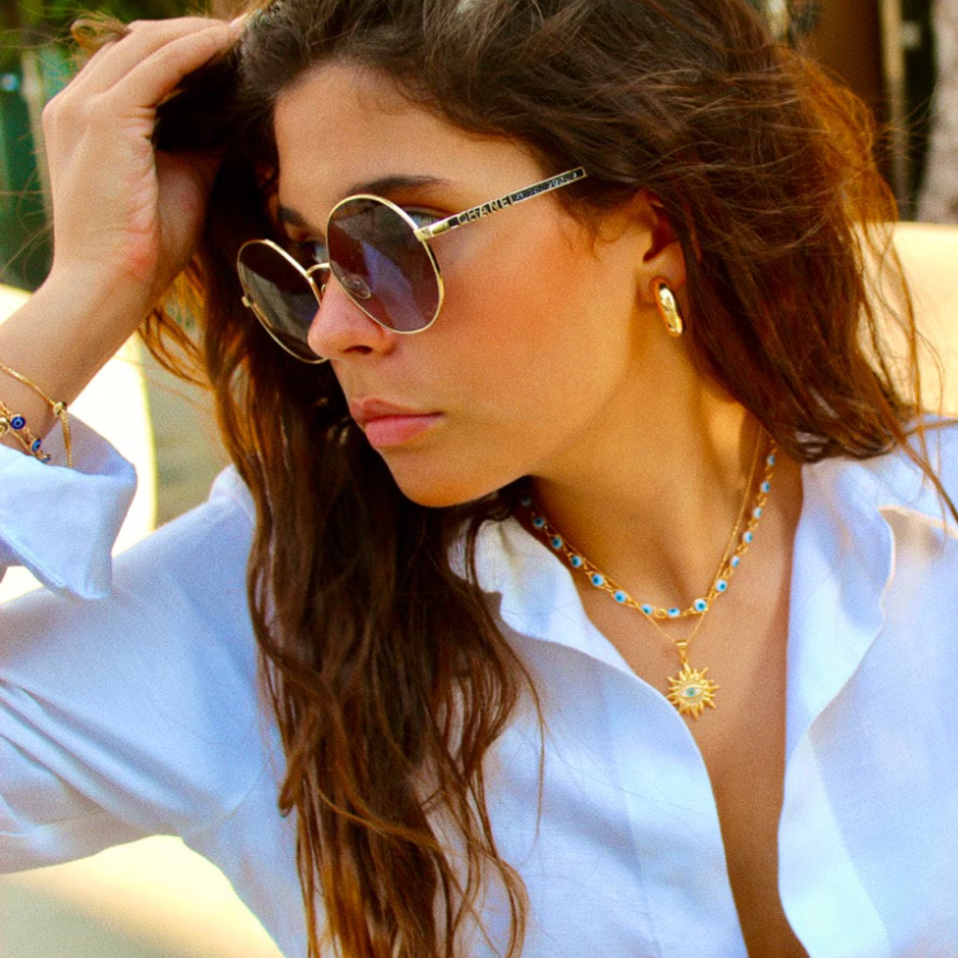 Sapphire Evil Eye Necklaces Choker