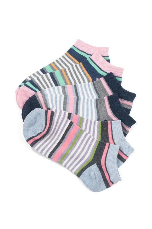 Youmita  3-Pair Bundle, Cotton Blend, Assorted No Show Sneaker Socks