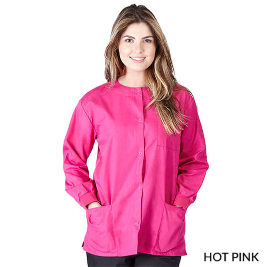 Natural Uniforms Warm Up Scrub Jacket  -  Hot Pink